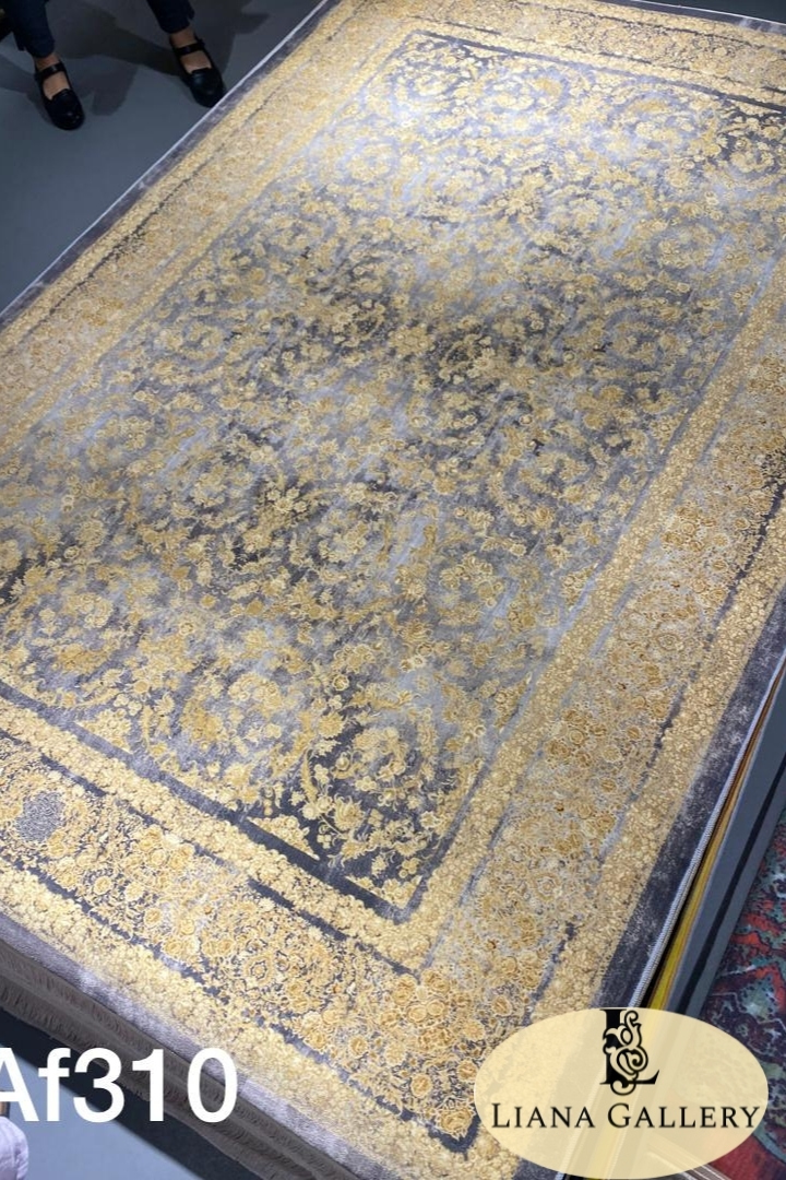 Сив и златен ретро кили- Grey & Golden Vintage Carpet – Code: AF310