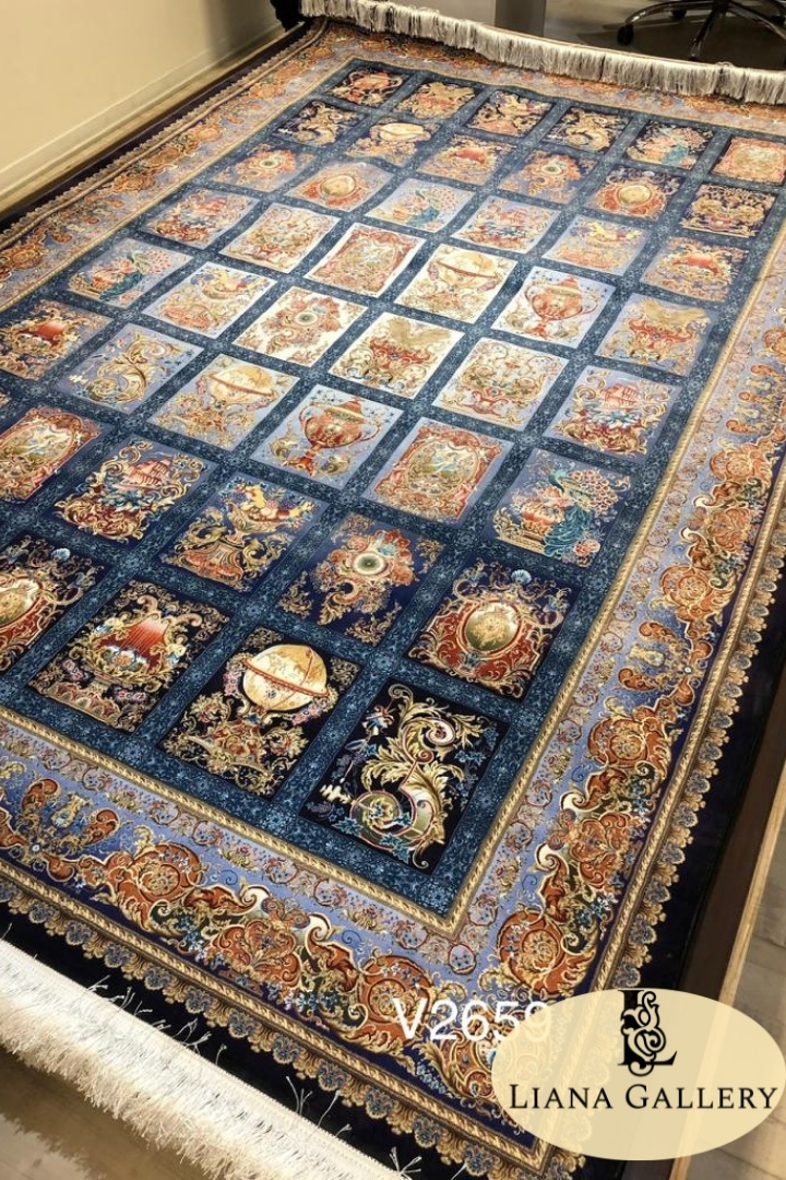 Multi Color Persian Carpet Vintage Design-