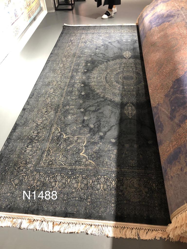 Black Persian Carpet Classic Design- Code: N1488
