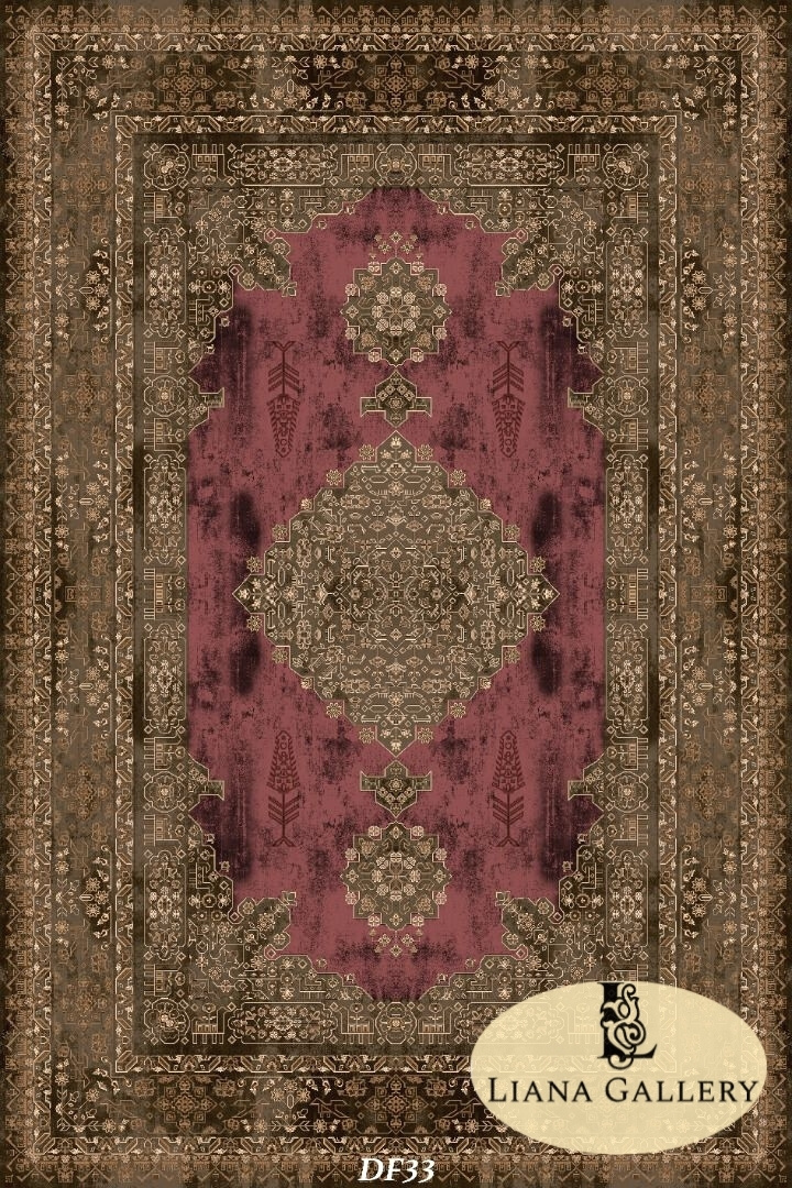 Персийски килим кафяв и оранжев винтидж дизайн –Persian Carpet Brown & Orange Vintage Design