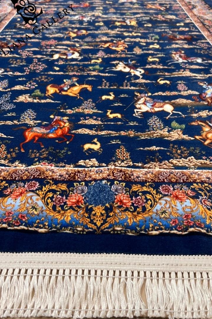 Blue Persian Carpet Vintage Design