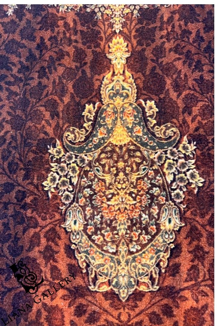 Кафяв персийски килим Класически дизайн – Код: H1236- Brown Persian Carpet Classic Design – Code: H1236
