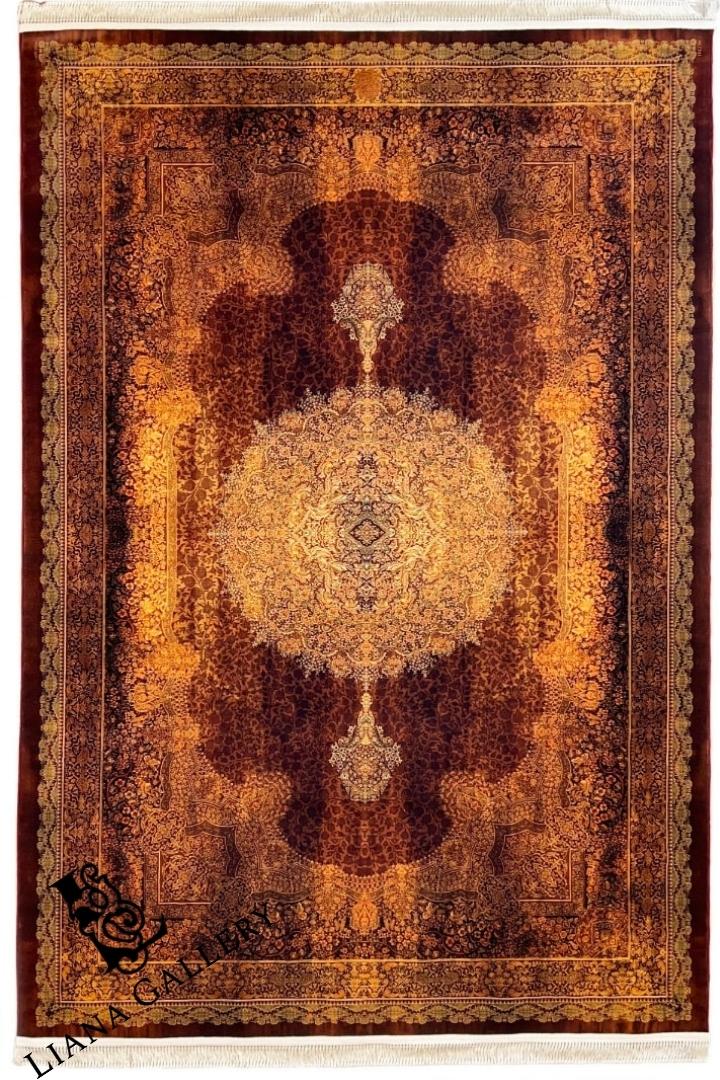 Кафяв персийски килим Класически дизайн – Код: H1236- Brown Persian Carpet Classic Design – Code: H1236