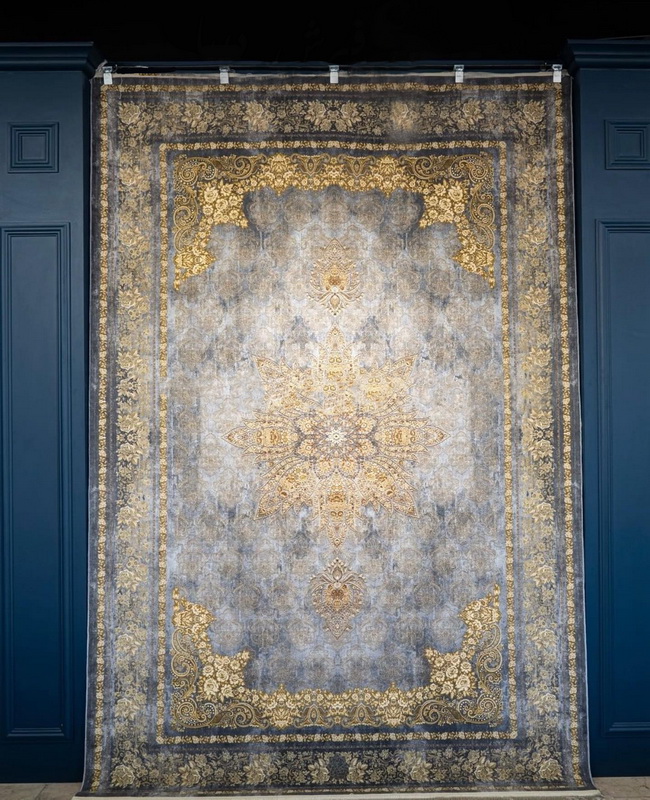 Златен и сив ретро килим персийски дизайн – Код: AF241