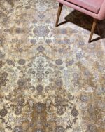Светлокафяв и бежов персийски килим с класически дизайн - Код: A6832