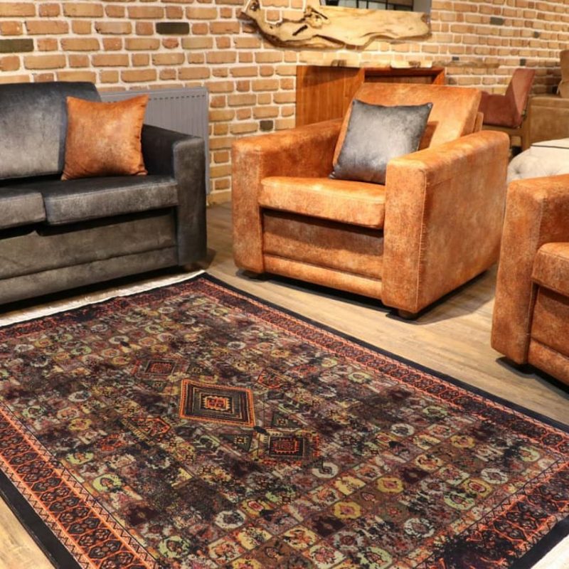 Червен и черен винтидж дизайн персийски килим – M4449