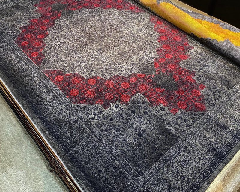 Червен и черен персийски килим Неокласически дизайн – Код: X178