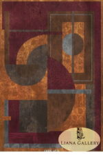 Златен, червен и кафяв персийски килим с модерен дизайн – Код: AF71