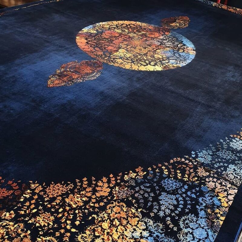 Черен персийски килим Неокласически дизайн Килим-DC3758