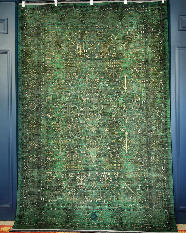 Винтидж дизайнерски килим Зелен персийски килим – Код: MT61