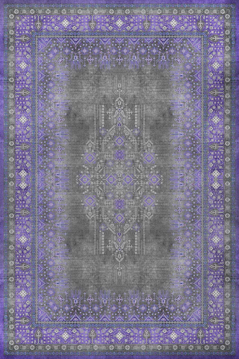 Син и сив персийски килим в неокласически дизайн – код MT170