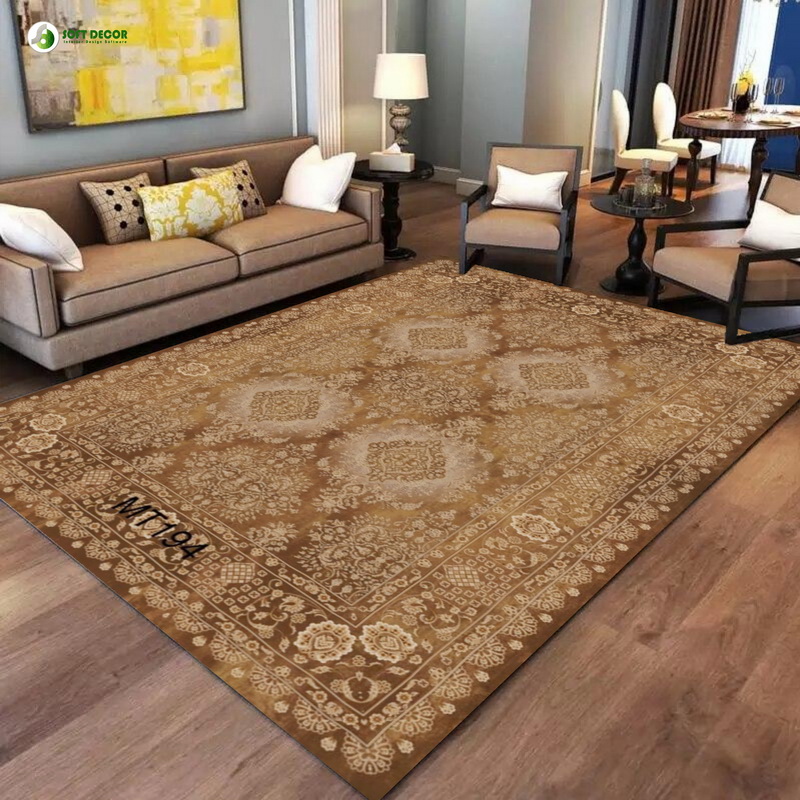 Classic Design Carpet Golden and Brown Color Persian Rug–Code MT194