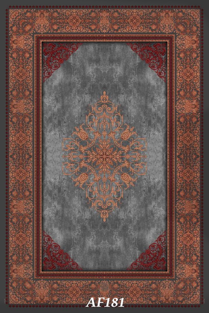 Neoclassical Design Red & Grey Persian Carpet –Code AF181