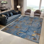 Модерен дизайнерски син персийски килим–код IVY61