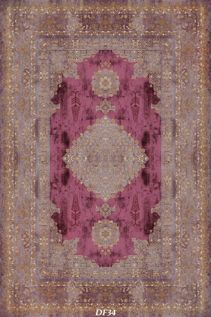 Persian Carpet Purple & Light Pink Classic Design –Code: DF34
