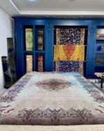 Неокласически и модерен дизайн златисто сив персийски килим – Код D1580