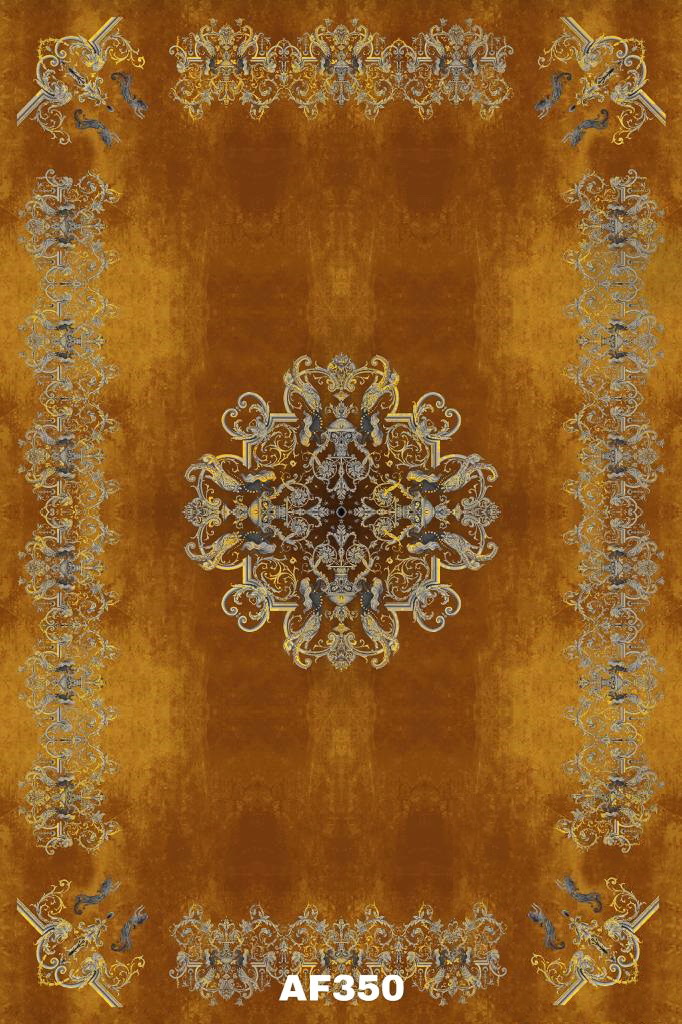 Neoclassical Design Rug Brown and Golden Persian Carpet –Code :AF350