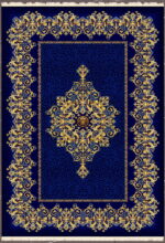 Модерен дизайн златен черен персийски килим – Код V4689