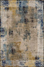 Модерен дизайн Синьо черно и кафяво цвят персийски килим код IVY80