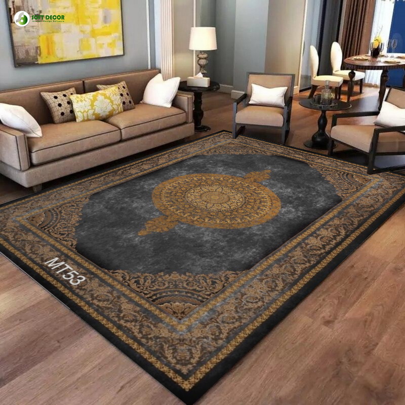 Килим с класически дизайн черен и кафяв персийски килим – код MT53