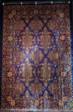 Neoclassical Design Carpet Blue & Golden Color Persian Rug–Code MT192