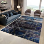 Модерен дизайнерски син персийски килим–