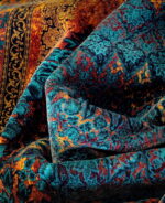 Оранжев персийски килим с модерен дизайн – код 2074