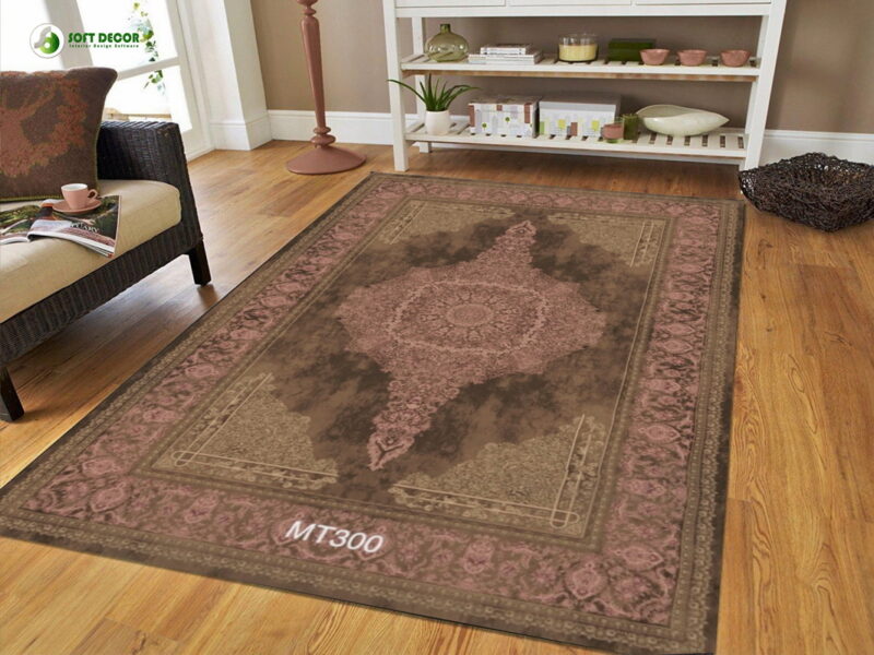 Brown Carpet with Neoclassical Persian Rug