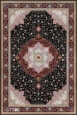 Персийски килим с червен и черен класически дизайн–код C7789