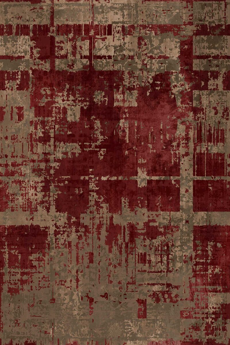 Модерен дизайн килим Червен цвят персийски килим код IVY33
