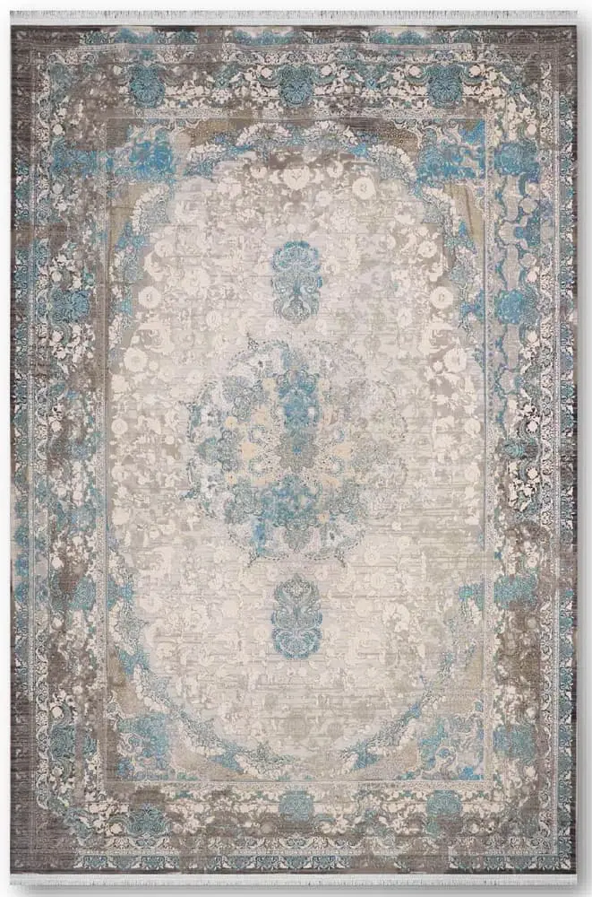Turquoise Vintage carpet for living room-Ker1020