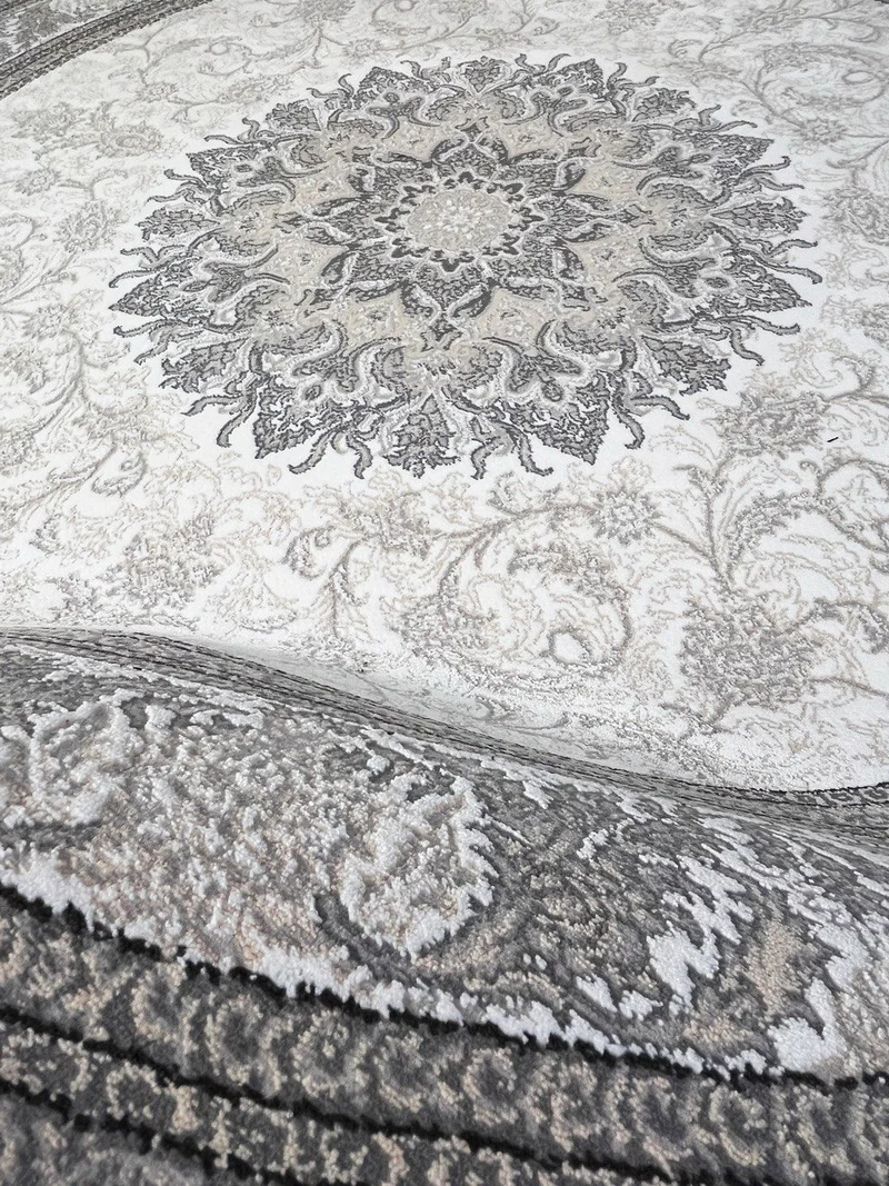 Grey Round carpet for living room