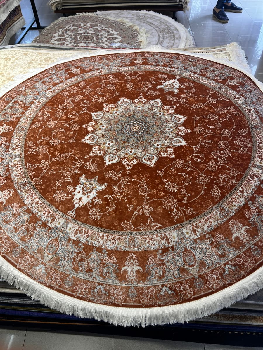 Runder Perserteppich 130×130 cm fürs Wohnzimmer