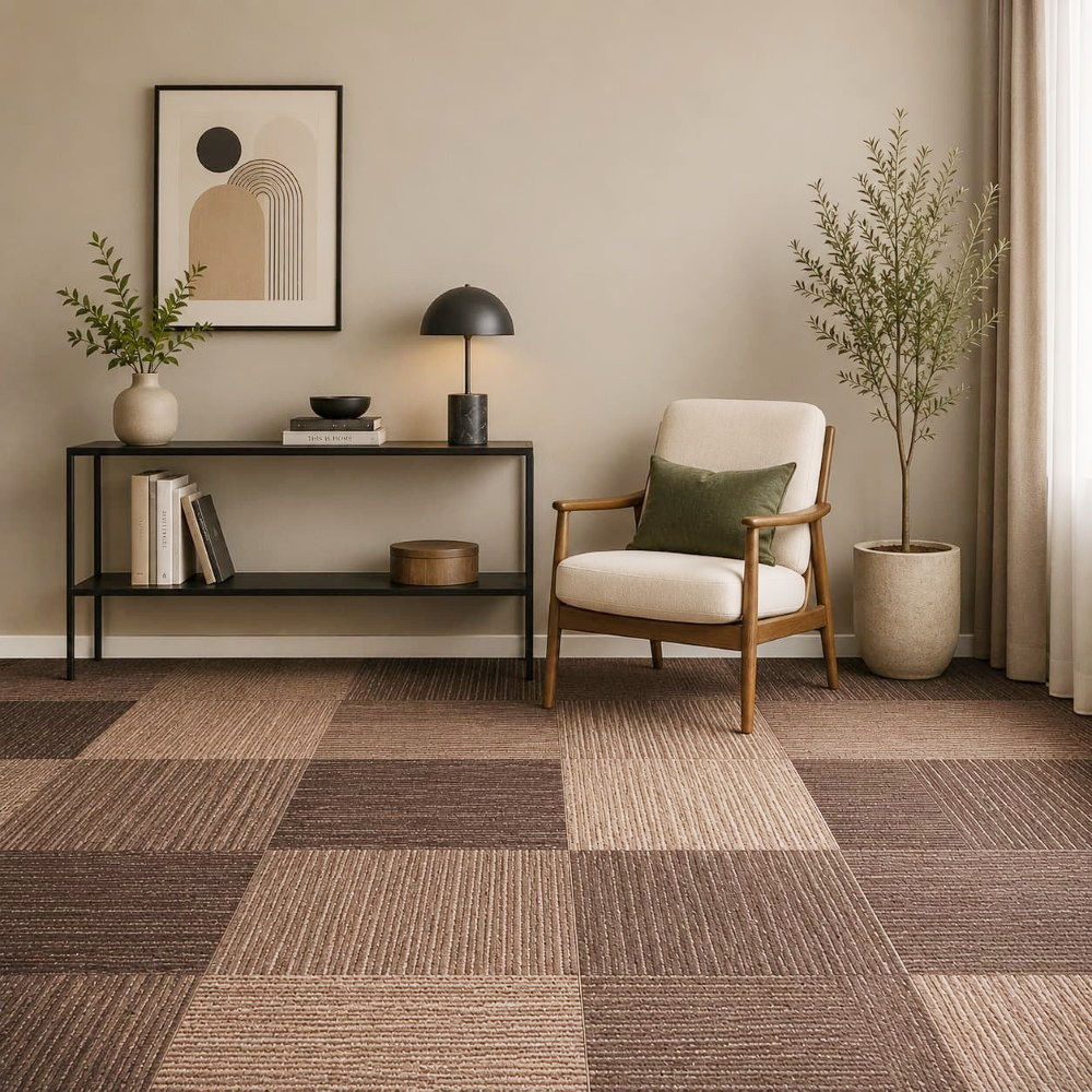 Teppichboden, Bedruckter getufteter Teppichboden mit Schnittflor, Luxe